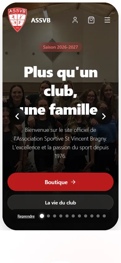 Capture mobile du site ASSVB